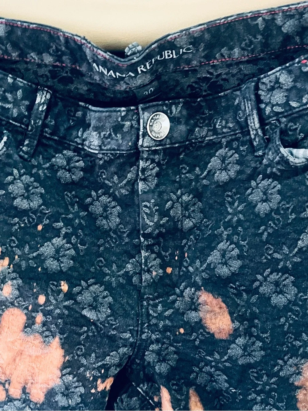 Banana Republic Black and Copper Bleach-Effect Skinny Jeans